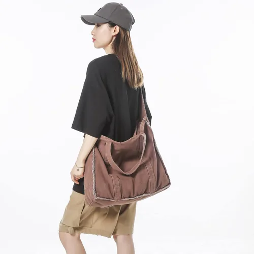 Miniatura 2 de Micmores Bolso de mano para mujer, bolso retro estilo hobo cruzado, bolso grande de lona para la escuela, trabajo, viajes, compras