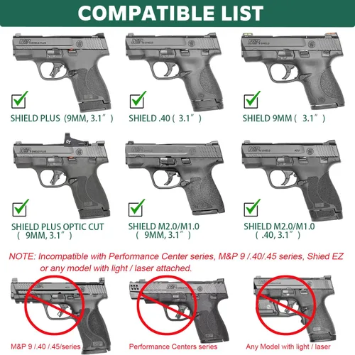 Miniatura 2 de WARRIORLAND Funda OWB Kydex con corte óptico, ajuste seleccionado para Glock 17/19/19X/43/43X MOS, sin riel 1911, Hellcat/Hellcat Pro, Taurus S&W
