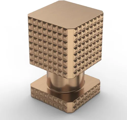 Miniatura 8 de 9BUILD Paquete de 10 pomos dorados cepillados de 1.1 pulgadas para gabinetes de cocina, perillas cuadradas de cocina para armarios, pomos dorados