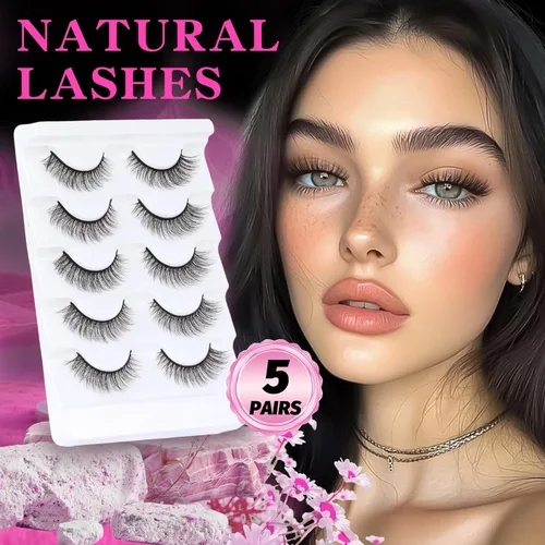 Miniatura 139 de Veleasha Pestañas postizas de manga puntiagudas, 100% hechas a mano, aspecto natural, pestañas postizas ligeras con banda transparente suave