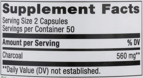 Miniatura 3 de Nature's Way Carbón Activado, une materiales y gases no deseados en el tracto digestivo*, 560 mg por porción de 2 cápsulas, 100 cápsulas