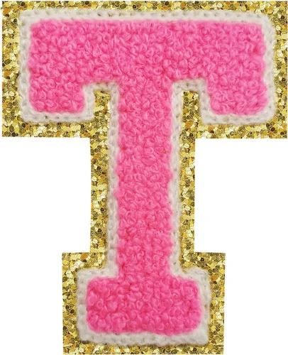 Miniatura 34 de SPRT - Parches de letras de chenilla universitaria con purpurina, parche de letras blancas para planchar con letras del alfabeto para disfraz
