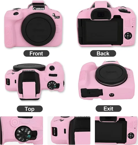 Miniatura 2 de VOVMOEYA Compatible con Canon EOS R50 - Kit de accesorios para funda de cámara [con 2 películas LCD templadas], funda protectora de silicona EOS R50
