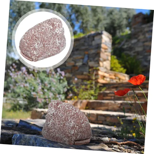 Miniatura 6 de Llavero de piedra falsa para exteriores, diseño de resina resistente a la intemperie, almacenamiento decorativo de imitación de roca