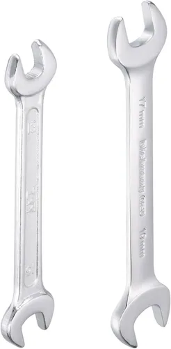 uxcell Llave métrica de doble extremo abierto de 0.669 in x 0.748 in, 0.512 in x 0.591 in, apertura en forma de U para hacer bricolaje a mano,