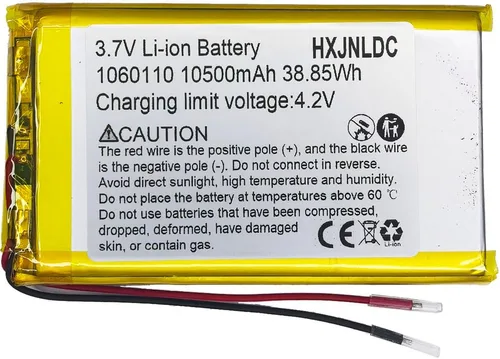 DC 3.7V 10500mah 1060110 Batería de repuesto de polímero de litio recargable para productos electrónicos DIY 3.7-5V con reemplazo de batería de 2