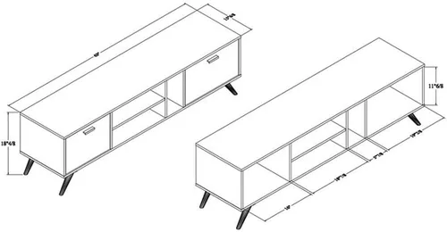 Miniatura 2 de Baxton Studio Kelson - Soporte para TV, color gris oscuro/dorado