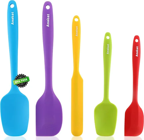 Miniatura 8 de Anaeat Juego de 4 espátulas de silicona - Diseño sin costuras de una sola pieza - Espátulas de goma antiadherentes para rallador de cocina