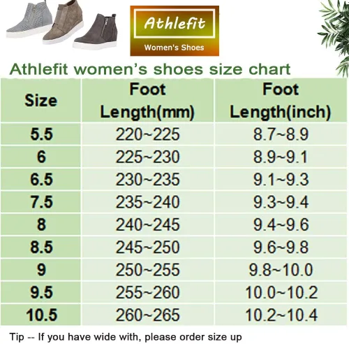 Miniatura 7 de Athlefit - Zapatos deportivos de cuña de plataforma para mujer, con tacón oculto, botines de cuña oculta