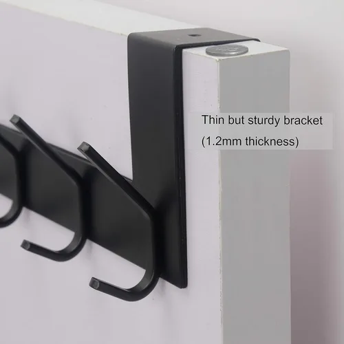 Miniatura 5 de WEBI Ganchos sobre la Puerta Colgador de Puerta, Toallero sobre la Puerta con 6 Ganchos para Colgar, Colgador de Abrigos y Toallas para Puerta Negro