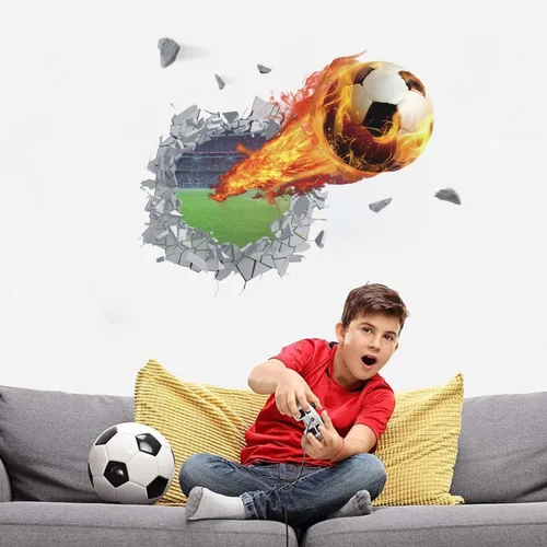 Miniatura 2 de IARTTOP Decoración de pared de fútbol 3D – Calcomanías de fútbol para decoración de habitaciones – Dispara para niños, niños, aula, dormitorio