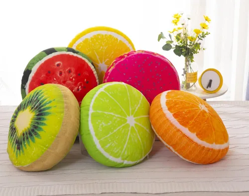 Miniatura 4 de Cojín de fruta Cojín redondo grueso Cojín reposacabezas (13.7 pulgadas, kiwi)
