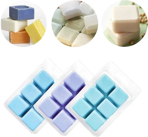 Miniatura 4 de 50 paquetes de moldes de cera derretida, recipientes de cera derretida, bandeja de plástico transparente de 6 cavidades para velas de cera derretida