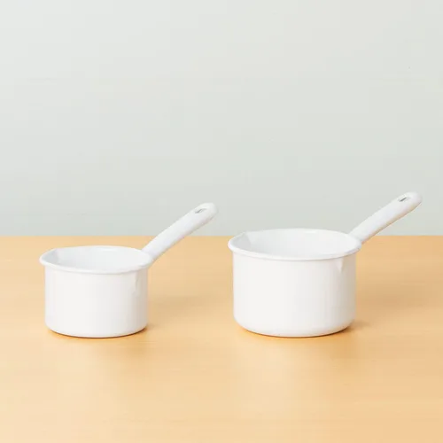 Miniatura 5 de Nichinichi Tools YN-M12 Noda Horo - Sartén para leche con una sola mano para fuego de gas, fabricada en Japón, color blanco, 4.7 pulgadas (4.7 in)