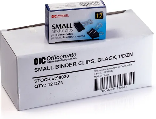 Miniatura 7 de Officemate Clips medianos para carpeta, color negro, 12 unidades (paquete de 12) y clips de papel Officemate Premium #1, 1000 clips de papel y clips