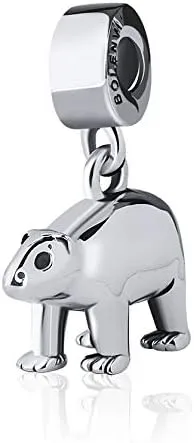 Miniatura 2 de Bolenvi - Colgante de plata de ley 925 diseño de oso polar para pulseras o collares