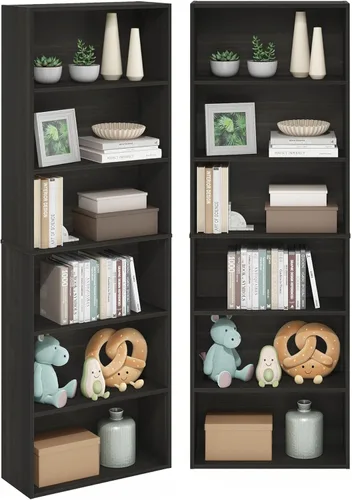 Miniatura 15 de Furinno Basic - Estantería de almacenamiento para librerías de 3 niveles, nogal oscuro