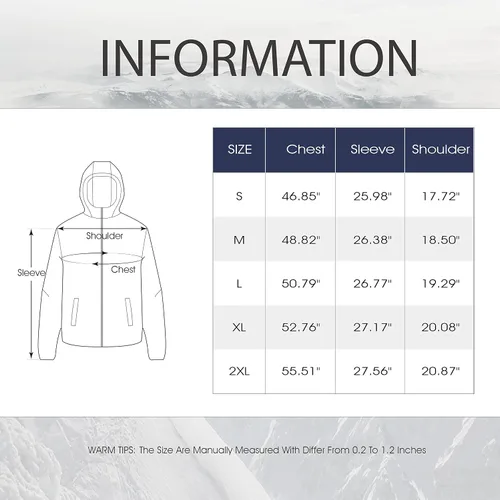 Miniatura 6 de ALPHA CAMP Men Waterproof Jacket with Hood Rain Coat Windbreaker All Weather Breathable Long Soft Shell