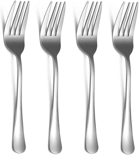 Kyraton - Tenedores para servir de acero inoxidable, 4 piezas, tenedor de carne fría, juego de 4 unidades