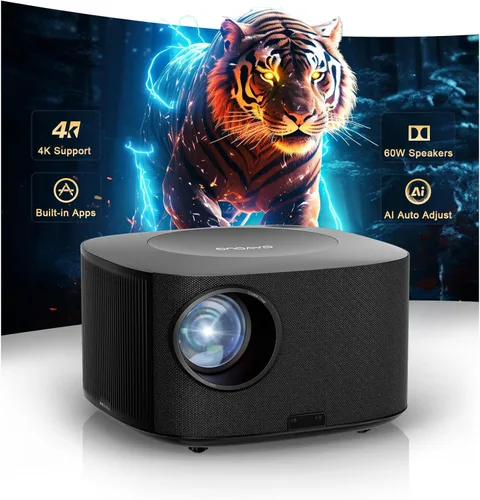 Outdoor-Projector-4K with WiFi and Bluetooth:[3500 Bright/60W Dolby Audio/Official Licensed Apps],Smart-Projector with AI Auto Focus,ONOAYO ONO5Pro
