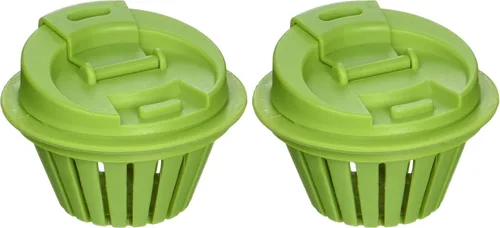 Jarware Tapa de infusión de frutas para frascos Mason de boca regular, color verde (paquete de 2)