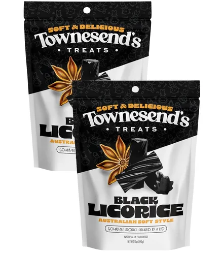 Miniatura 10 de Townesend's Treats - Bocaditos de caramelo de regaliz negro suaves y masticables (paquete de 1) – Regaliz gourmet grueso estilo australiano – rico