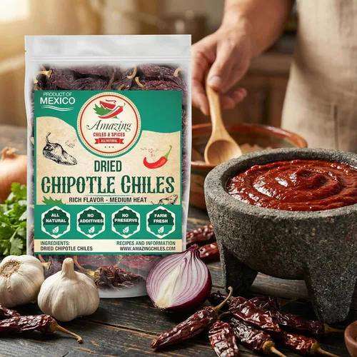 Miniatura 8 de Pimientos secos Chipotle Morita Chile 16 oz – Sabor ahumado robusto, uso para recetas mexicanas, topo, salsas, tamales, salsa, carnes, guisos. Calor