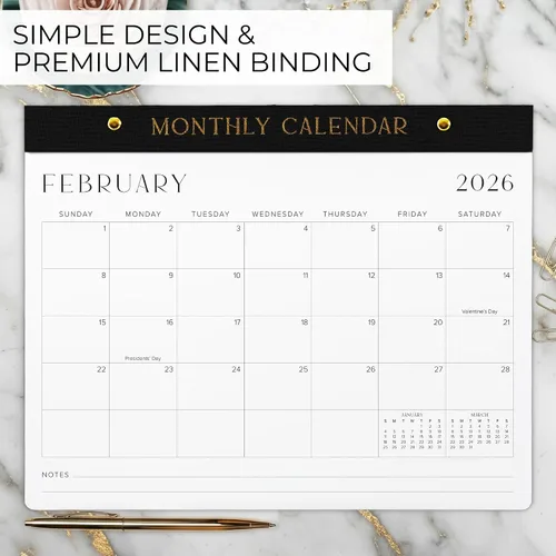 Miniatura 5 de Calendario de escritorio estético 2026-2027, desde enero de 2026 hasta julio de 2027, calendario minimalista de escritorio de oficina o pared