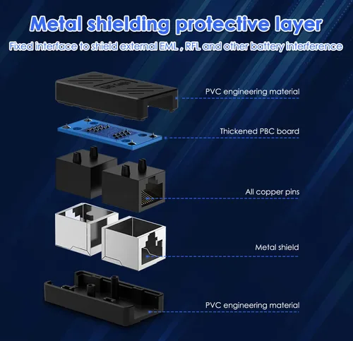 Miniatura 5 de Acoplador RJ45, adaptador extensor de cable Ethernet, conector LAN, acoplador en línea, hembra a hembra, acoplador en línea para cable Ethernet