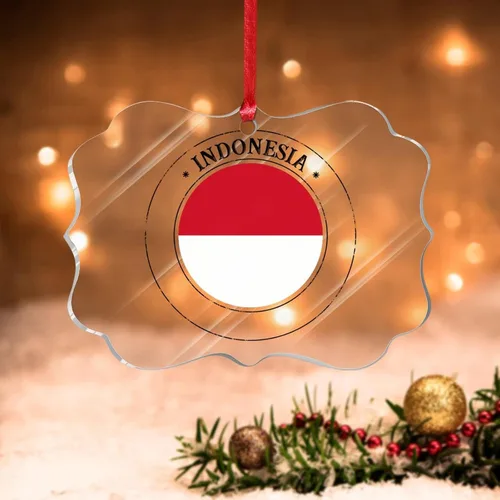 Miniatura 20 de Adornos de Navidad de Kazajstán, bandera de Kazajstán, recuerdo de Navidad, adornos de Navidad acrílicos, bandera nacional, recuerdo de país
