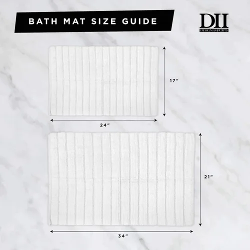 Miniatura 3 de DII Tapete de baño de felpilla ultra suave, alfombra de baño de palomitas de maíz, 17 x 24 pulgadas, rayas grises