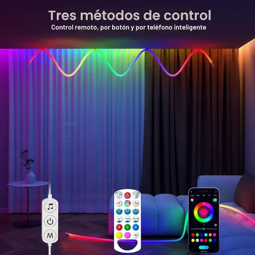 Miniatura 3 de Tyute Tira de luces LED en forma de cuerda, tira de luces LED de neón de 9.84 pies con luminosidad de 360 grados, 5V USB, flexible, impermeable
