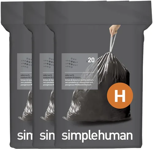 Miniatura 49 de simplehuman Forro para bote de basura de ajuste personalizado, 45 litros/12 galones, 20 unidades (paquete de 2)