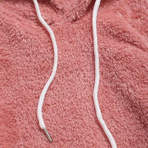 Miniatura 4 de ZAFUL Fuzzy Pullover Sudadera con capucha de manga larga Color de contraste Para uso al exterior Sudadera Tops con bolsillo.