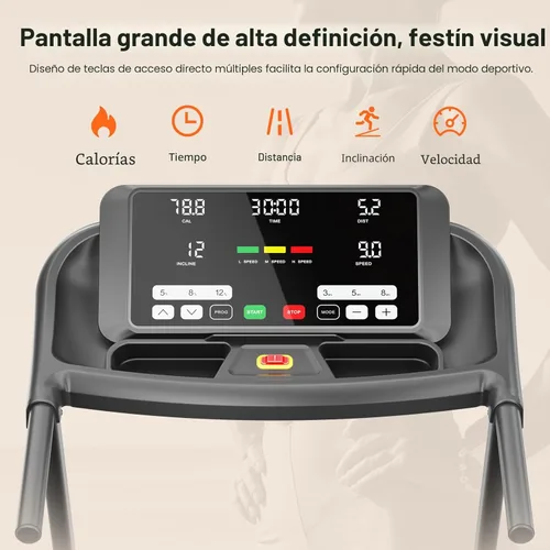 Miniatura 6 de THERUN Incline Treadmill, 0-12% Auto Incline Treadmill for Running and Walking, 300 lbs Weight Capacity, Wide Belt,3.0HP,18" LED Screen, 2 Layers