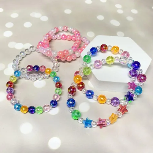Miniatura 6 de 1000 cuentas redondas acrílicas de burbujas de 0.236 pulgadas AB coloridas de plástico sueltas espaciadoras para manualidades, collares, pulseras