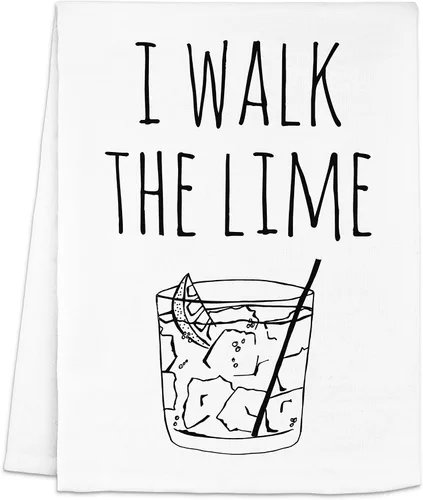 Toalla de cocina divertida, "I Walk The Lime", toalla de cocina con saco de harina, dulce regalo para inauguración de la casa, decoración de cocina