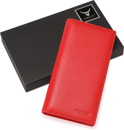 Miniatura 7 de HISCOW Cartera larga plegable con 15 ranuras para tarjetas de crédito piel de becerro italiana Rojo