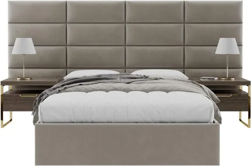 Miniatura 56 de Vänt - Paneles tapizados de cabecera para montar en la pared, diseño Isabelle, 60 x 23 pulgadas, configuración de 4 paneles individuales, Cuero
