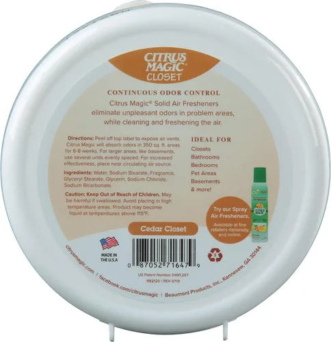 Miniatura 2 de Citrus Magic Ambientador sólido absorbente de olores para armarios, cedro, 8 onzas, paquete de 3 Armario de cedro