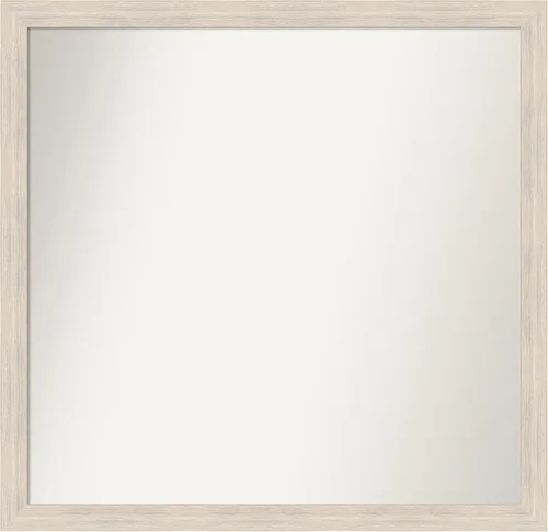 Miniatura 424 de Amanti Art Espejo de baño blanco para sobre el fregadero, 30 x 35 pulgadas, espejo de tocador rectangular estrecho de Eva de oro blanco, marco