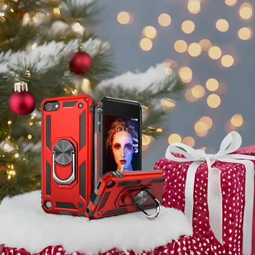 Miniatura 2 de IDweel Funda para iPod Touch 7, para iPod Touch 6 con soporte para automóvil, funda protectora híbrida resistente a prueba de golpes con soporte