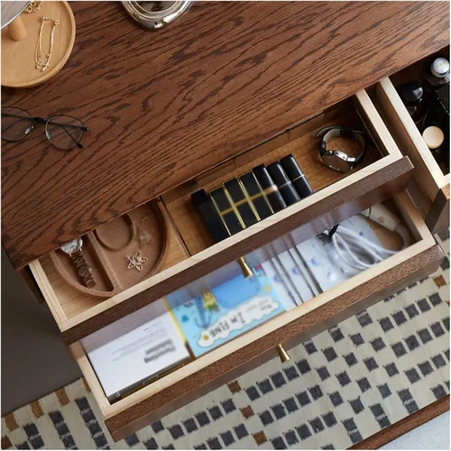 Miniatura 3 de BONAD Simple Dressing Table Bedroom Dressing Table Small Dressing Table Desk Makeup Stool Set Wooden with Drawer Dressing Table (Size : 68cm)