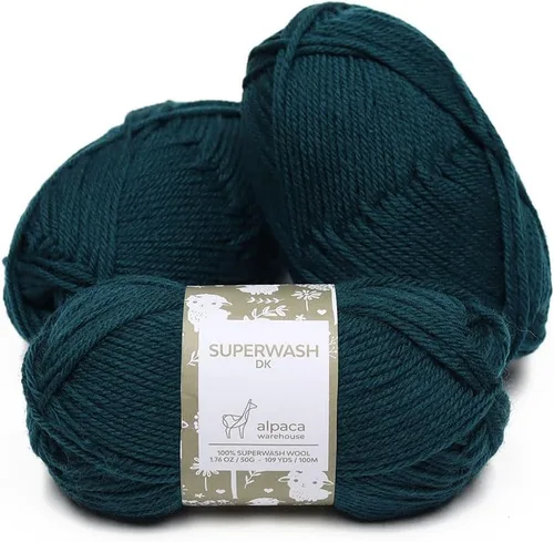 Miniatura 29 de 100% lana pura Superwash de Alpaca Warehouse, juego de 3 madejas (150 gramos) de peso DK - Procedencia directa de Perú - Celestialmente suave