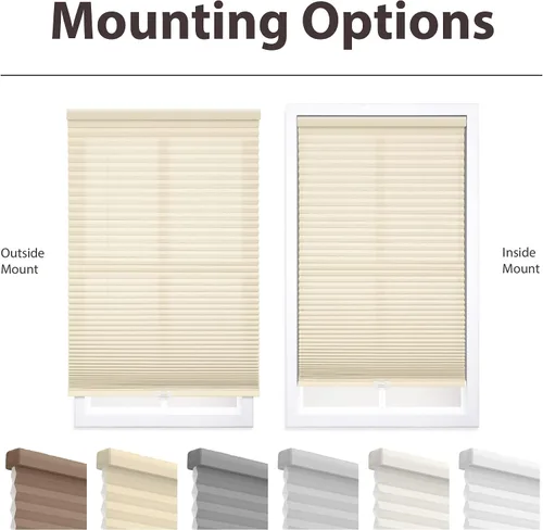 Miniatura 3 de DEZ FURNISHINGS Persiana celular inalámbrica con filtro de luz de 1.5 pulgadas, 18 pulgadas de ancho x 36 pulgadas de alto, alabastro