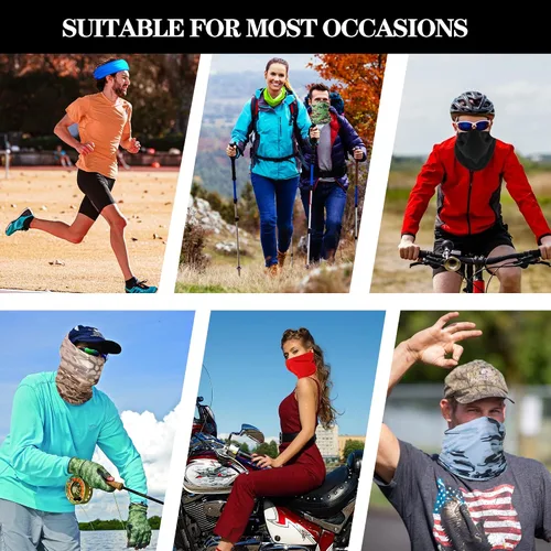 Miniatura 8 de 6 Pack Neck Gaiter Bandana Face Mask Summer UV Protection Cool Face Clothing Sun Scarf Cover Head for Men and Women,Outdoor