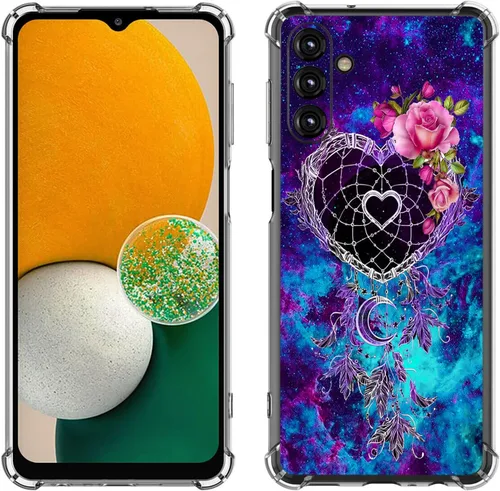 Miniatura 23 de Samsung Galaxy A14 5G - Funda para teléfono celular, diseño de flores de mariposa azul, a prueba de golpes, TPU con bordes elevados, compatible