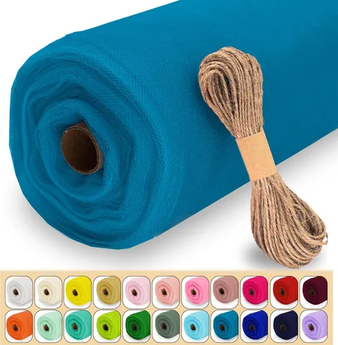 Miniatura 23 de Rollo de tela de tul, 54 pulgadas x 10 yardas (30 pies) de tul para decoración de boda, tutú de fiesta, telón de fondo, baby shower, faldas de mesa