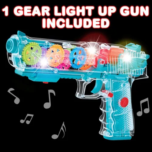 Miniatura 2 de ArtCreativity Pistola de juguete iluminada para niños, pistola espacial de acción con luces, sonidos y engranajes móviles, baterías incluidas