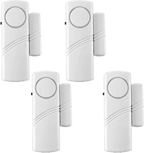 Paquete de 4 alarmas de seguridad para puertas y ventanas para la seguridad de los niños, alarma antirrobo para el hogar y la oficina